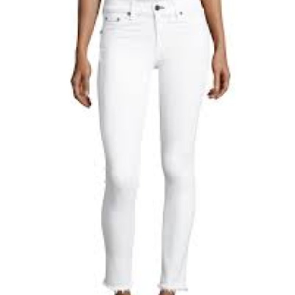 Rag & Bone White Skinny Jean Raw Hem Sz.24